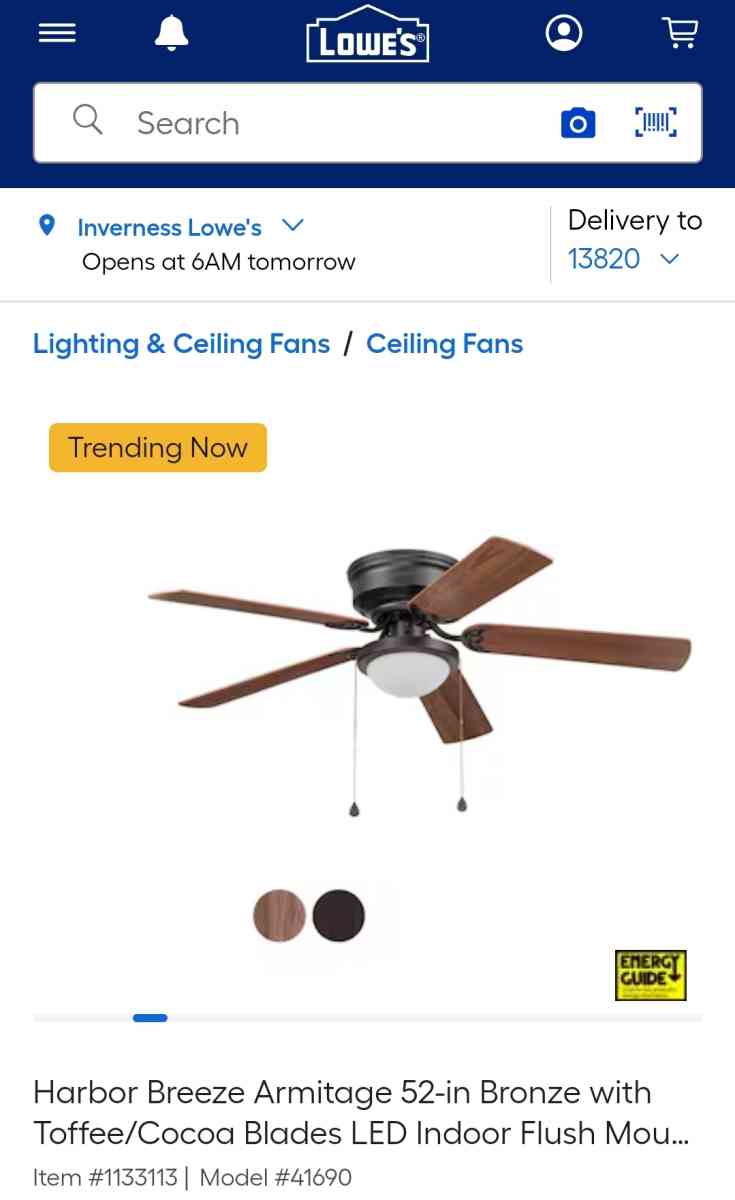 Harbor Breeze Armitage 52 Inch Fan BRAND NEW