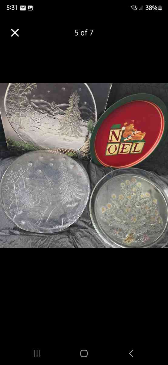 Glass Cookie and Relish serving platters
