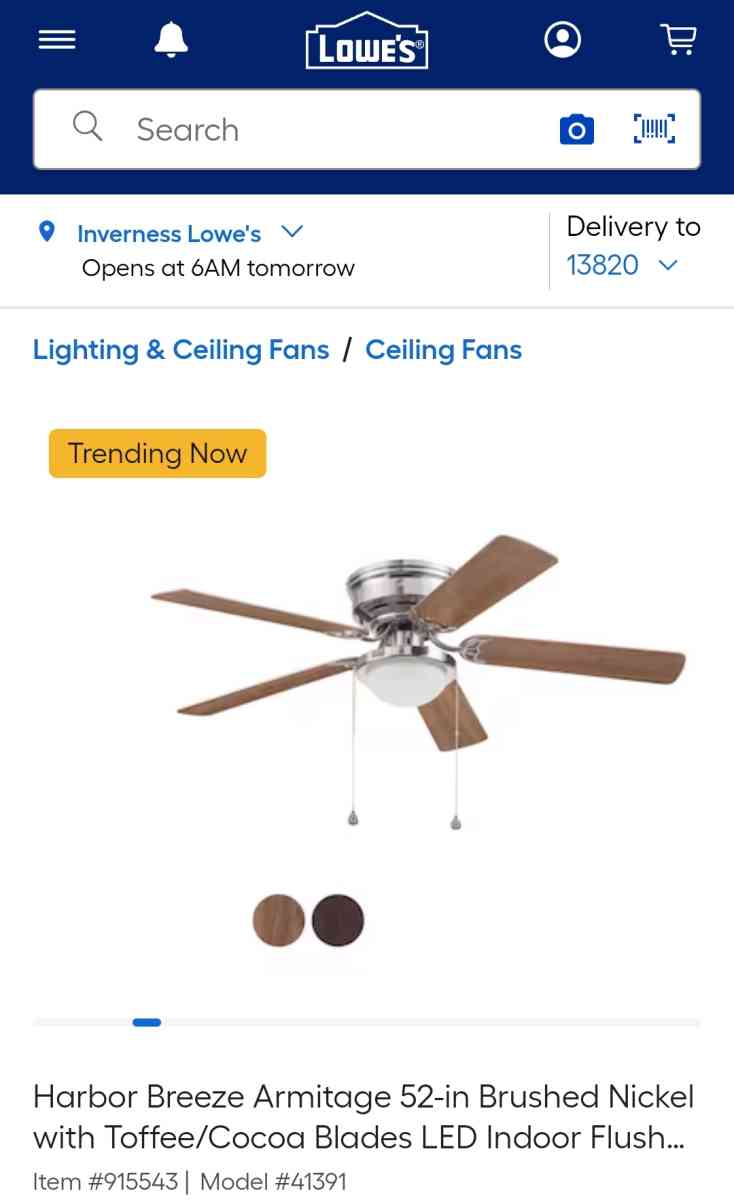 Harbor Breeze Armitage Ceiling Fan BRAND NEW