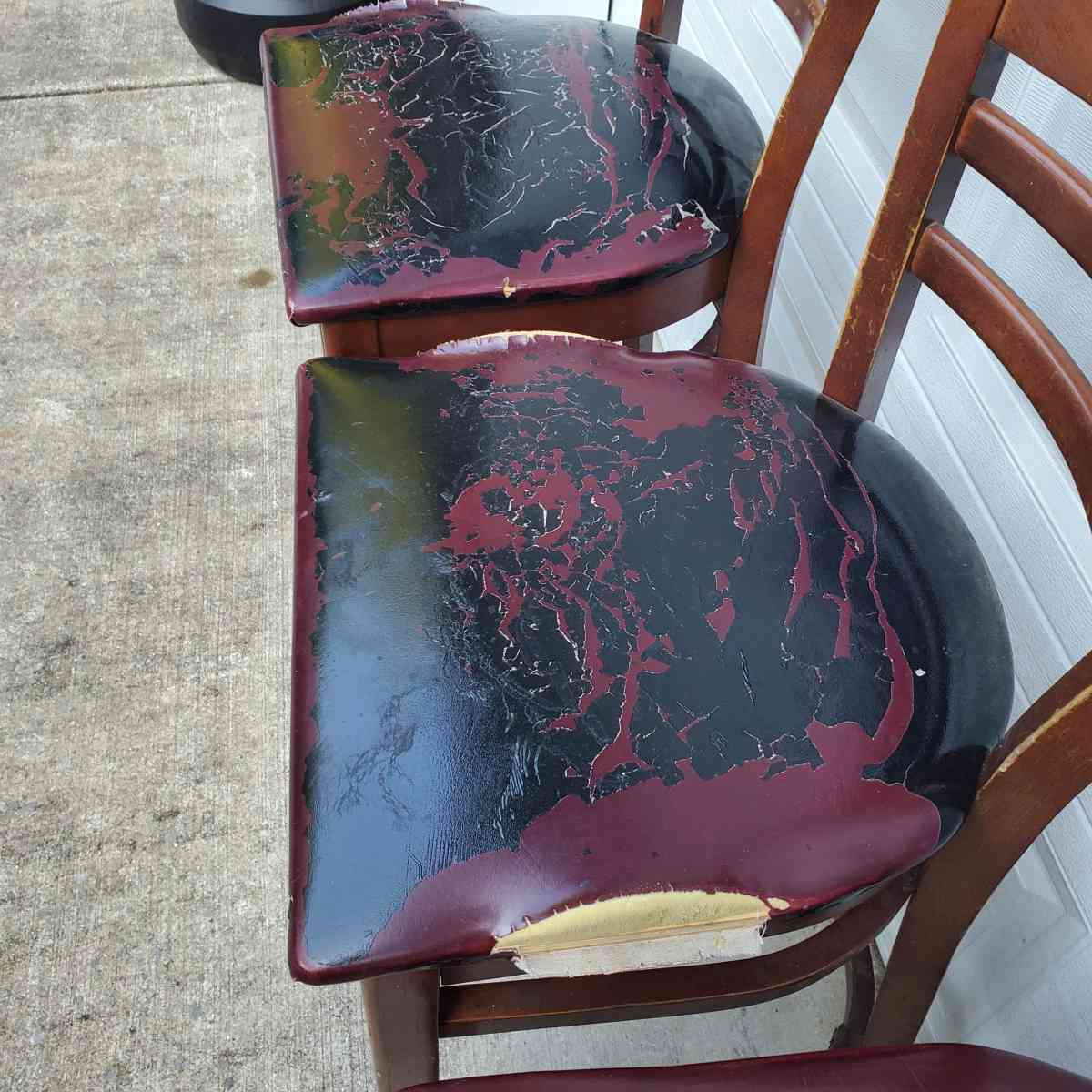 4 Bar Height Wooden Chairs  Cushions Are Rough  RRR Furnitu