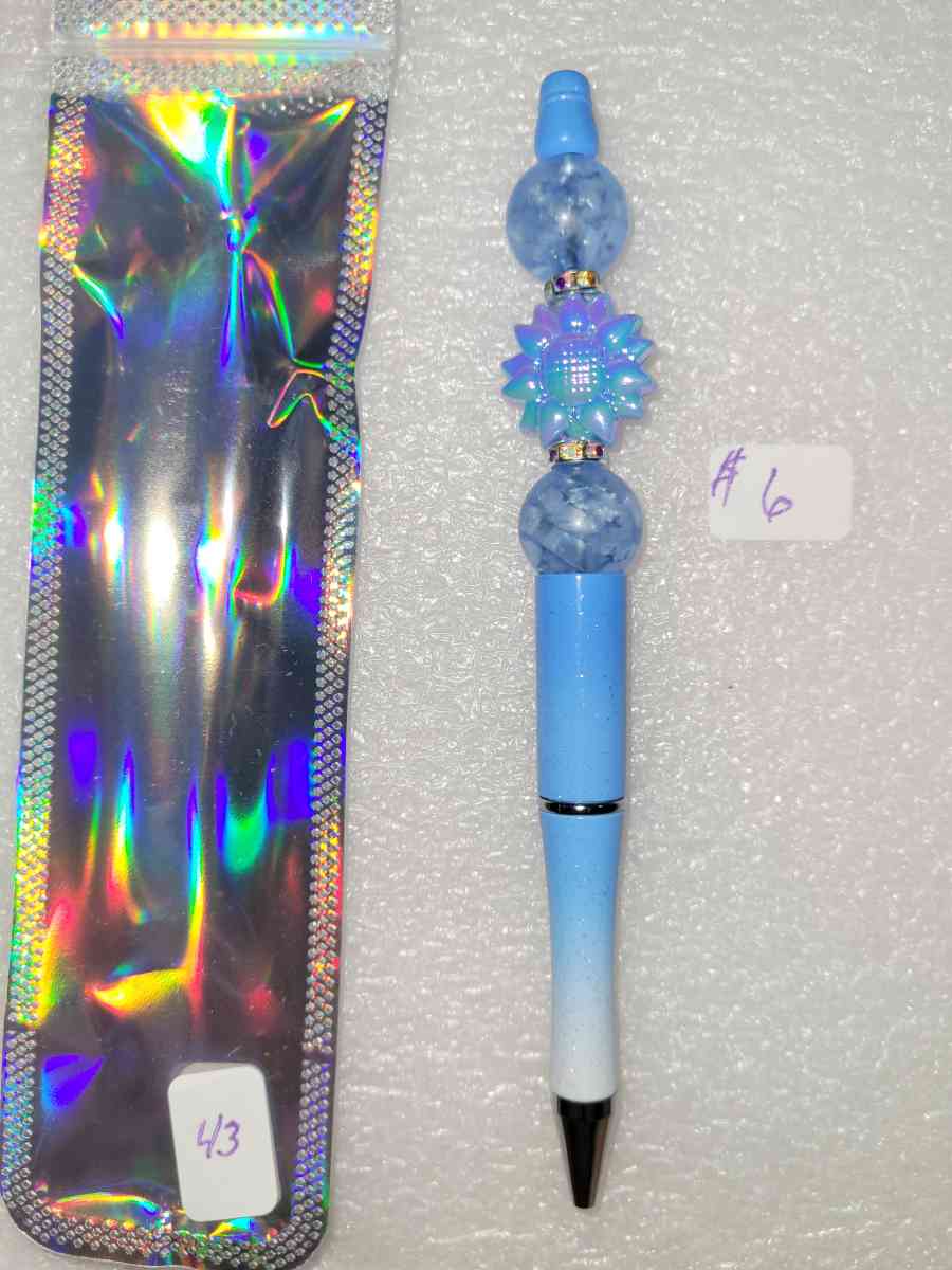 Hand beaded pens   Black ink