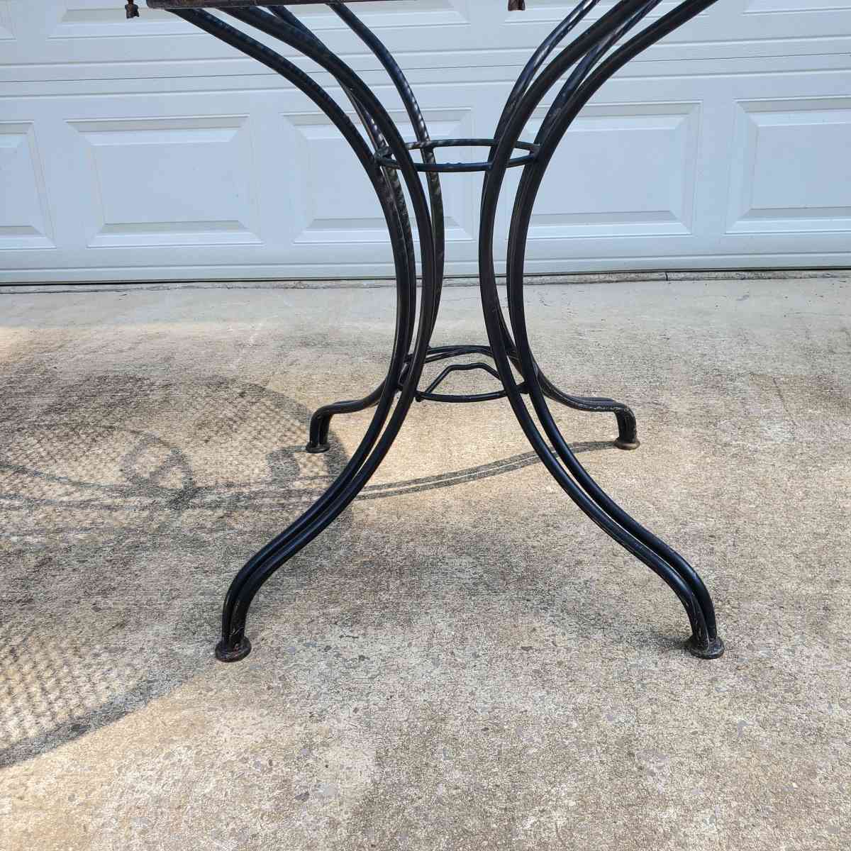 Wrought Iron Black Table W Umbrella Hole