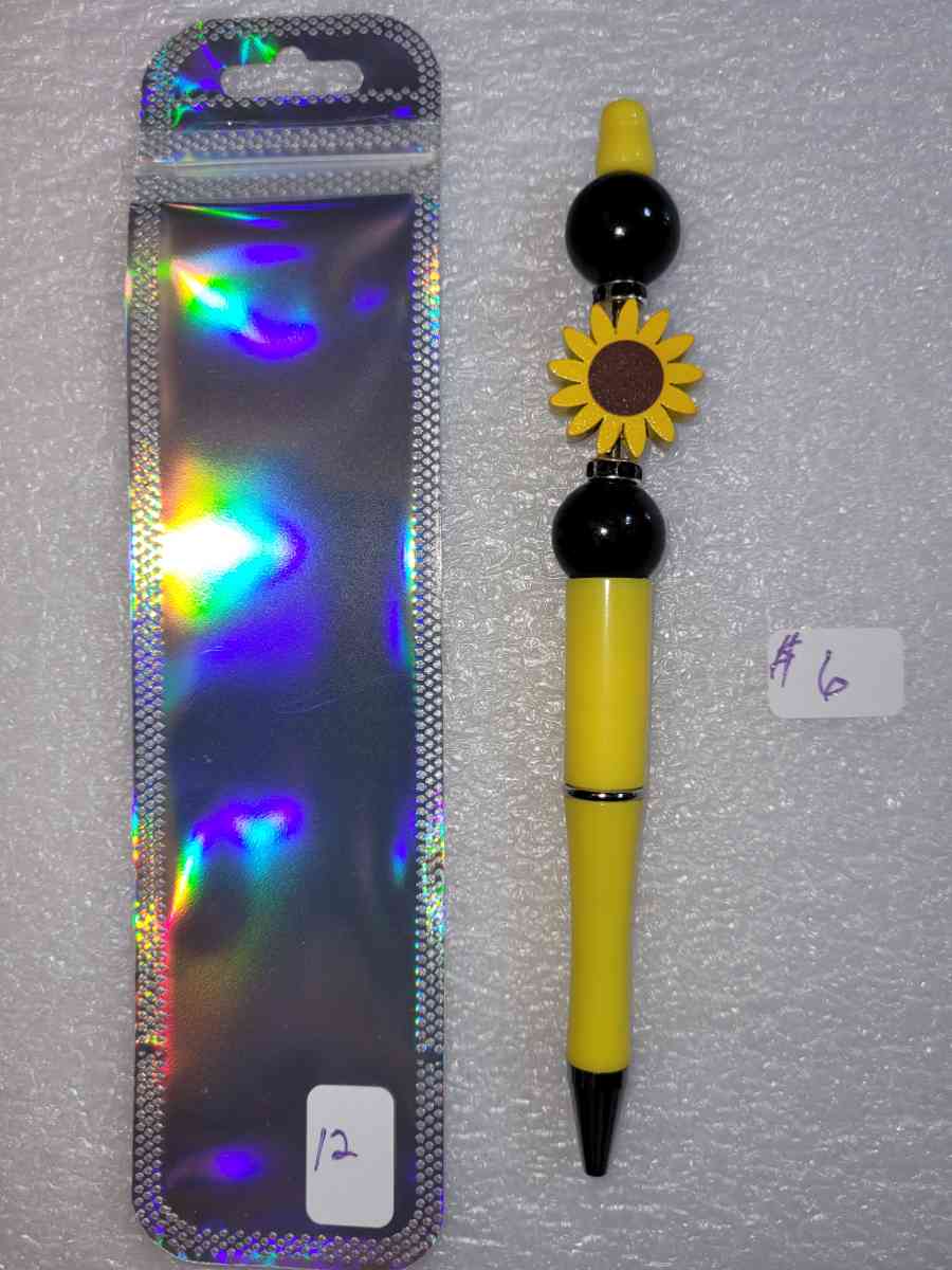 Hand beaded pens    Black ink