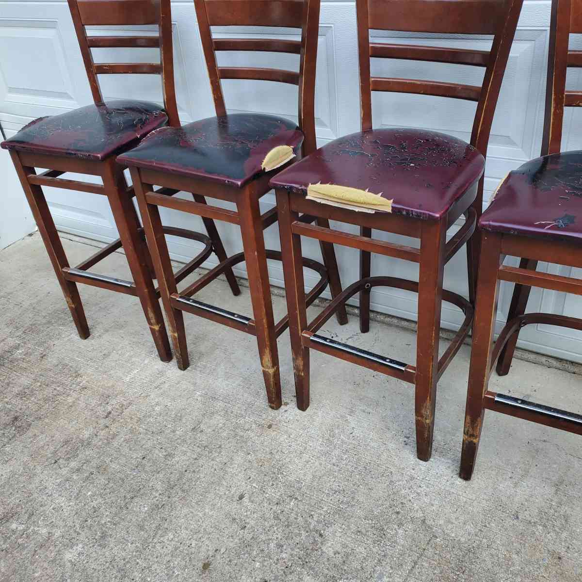 4 Bar Height Wooden Chairs  Cushions Are Rough  RRR Furnitu