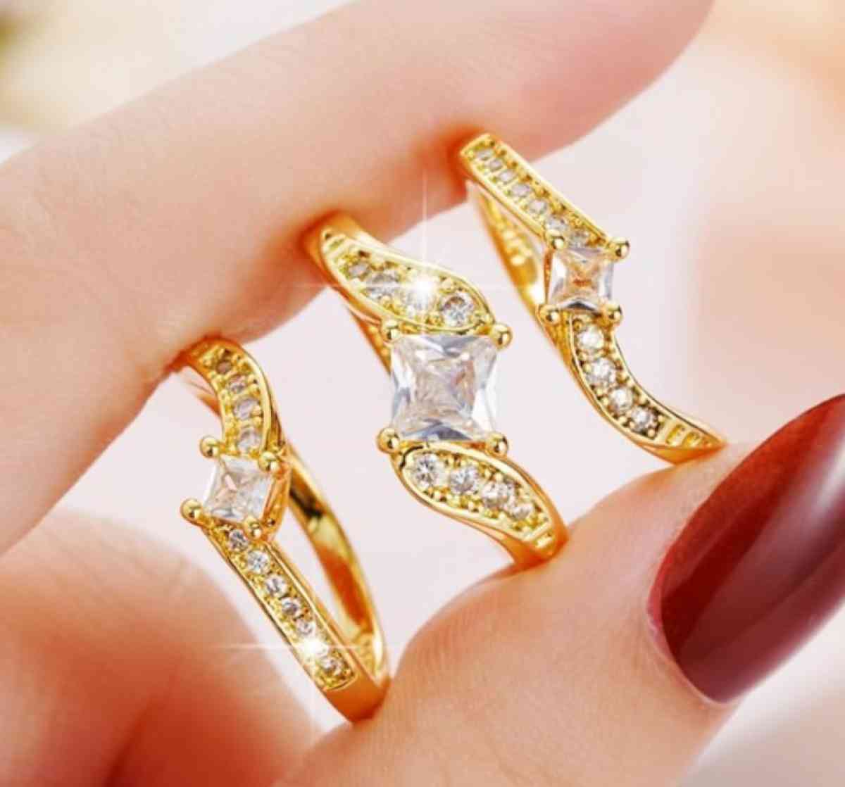 Wedding Engagement Triple Bands