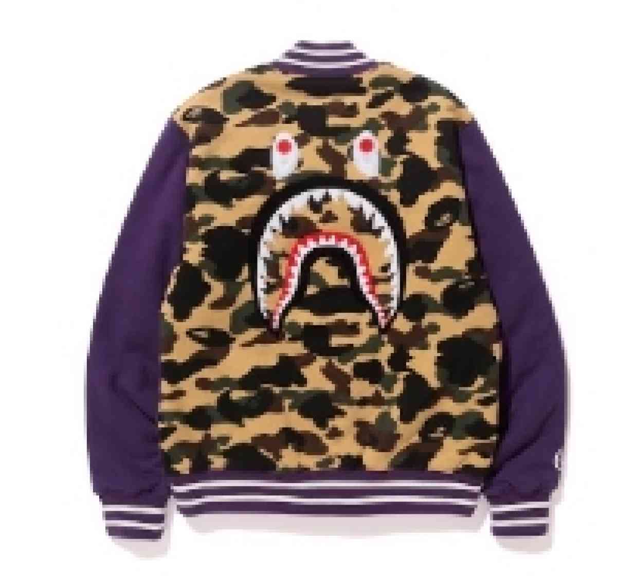 bape variety jacket purple shark