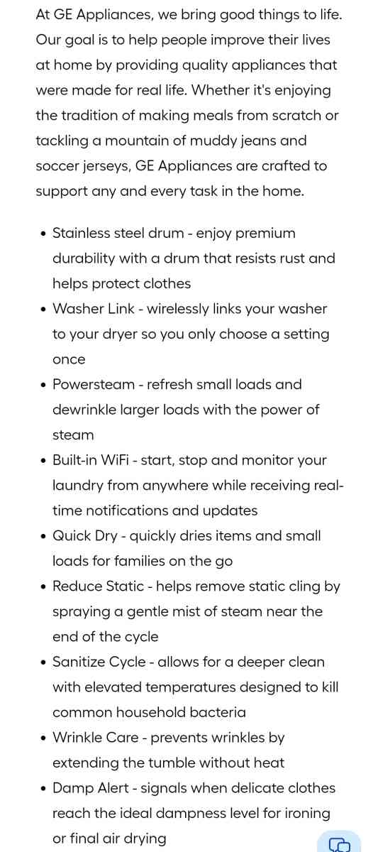 GE Smart Front Load Steam Dryer