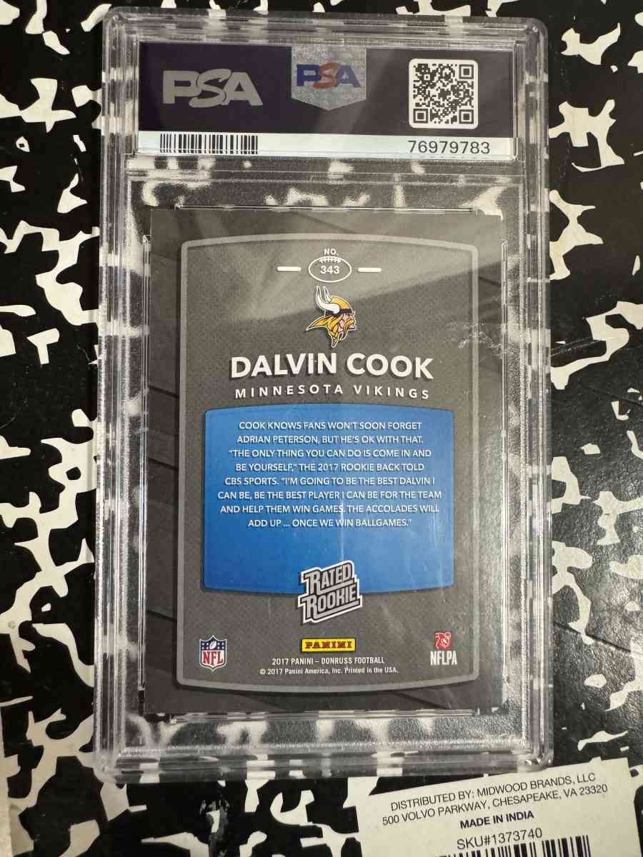 2017 panini Donruss Dalvin Cook PSA GEM MY 10