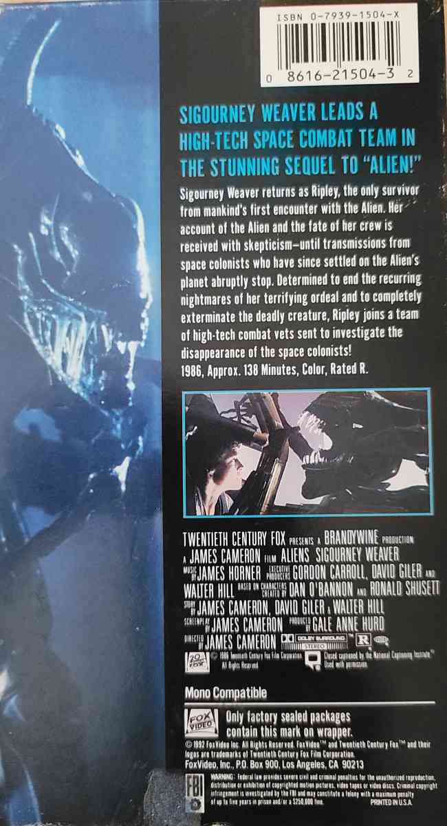 Aliens VHS movie cheap