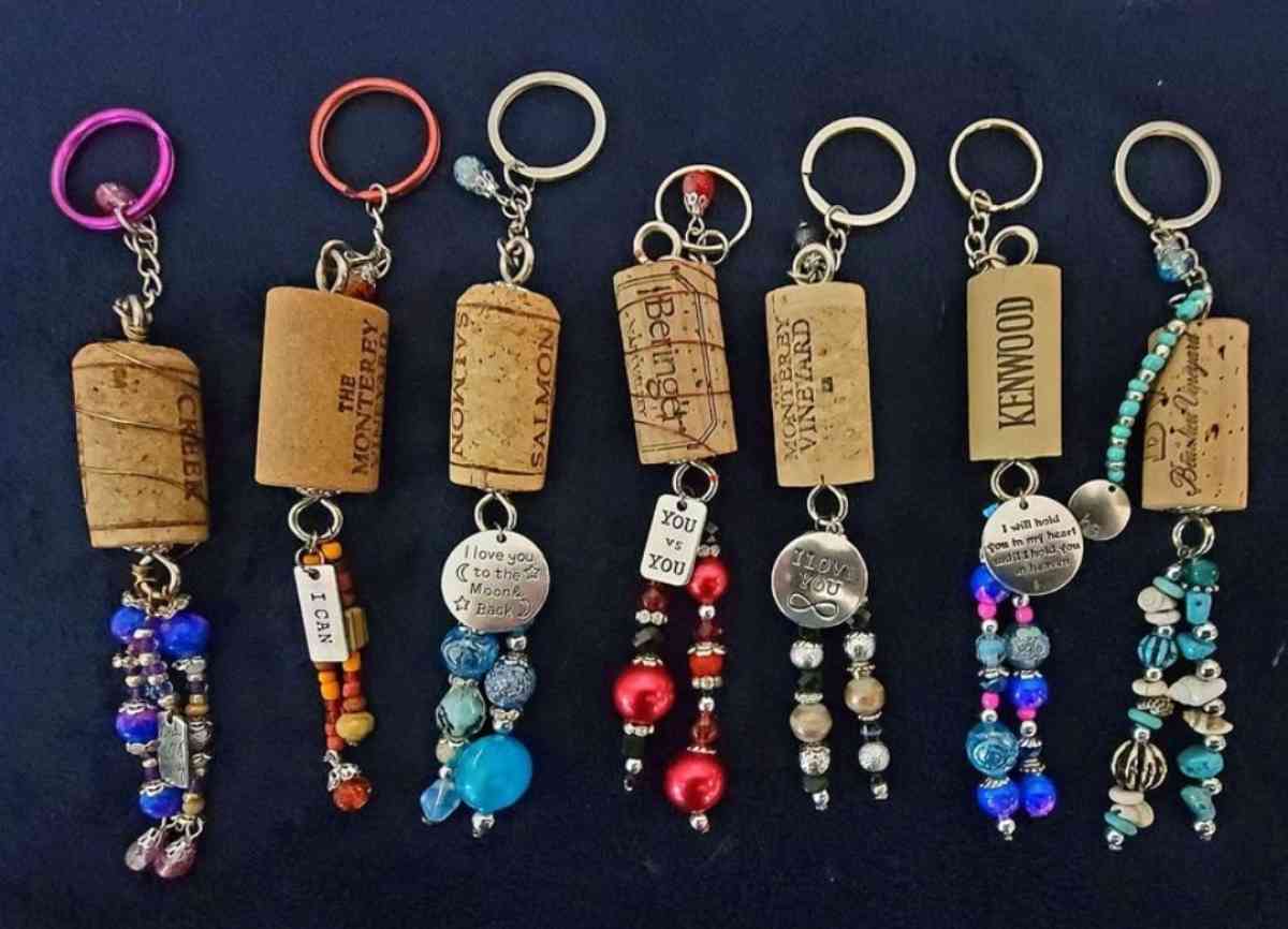 Cork keychains I made