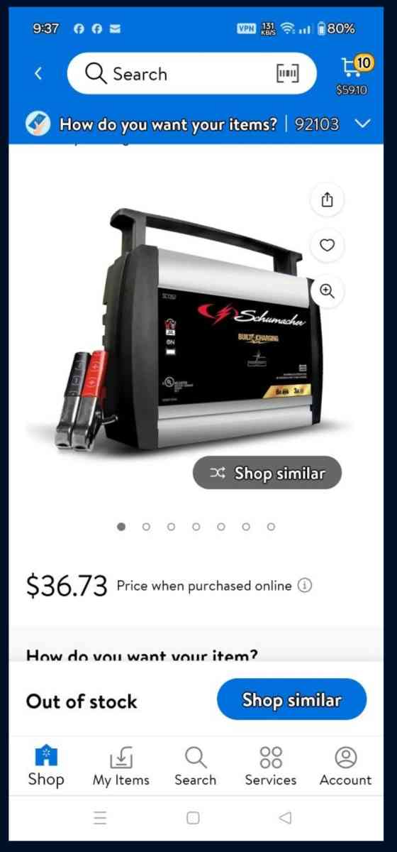 New Open Box Schumacher Battery Charger