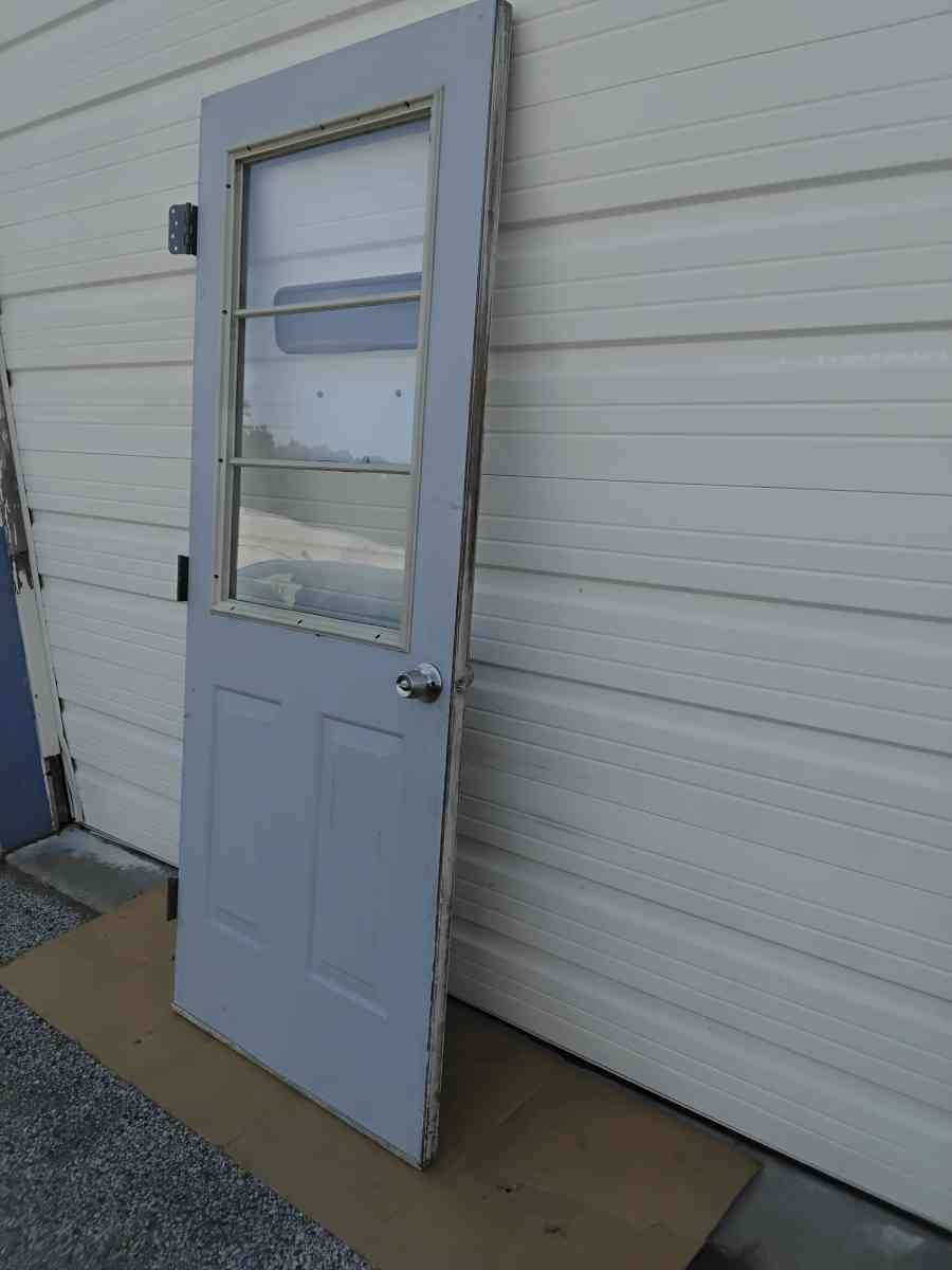 Nice Gray All Steel 3 Light JeldWen Door With HingesDoor Nob