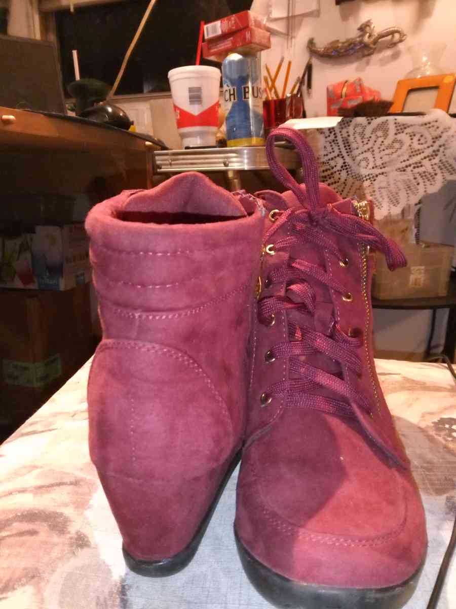 S NJ high top wedge shoes