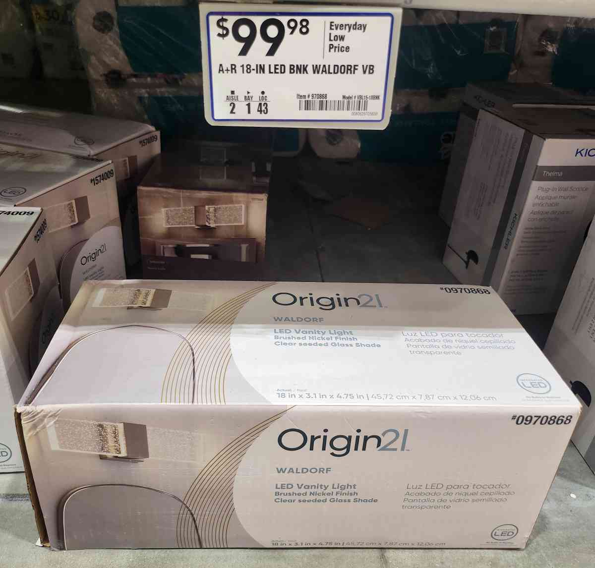 Origin21 Waldorf Vanity Light Bar BRAND NEW