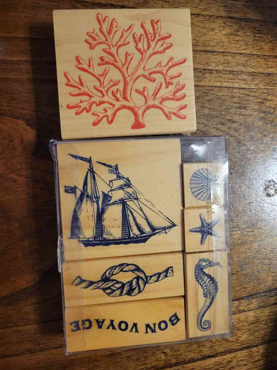 Ocean theme rubber stamps