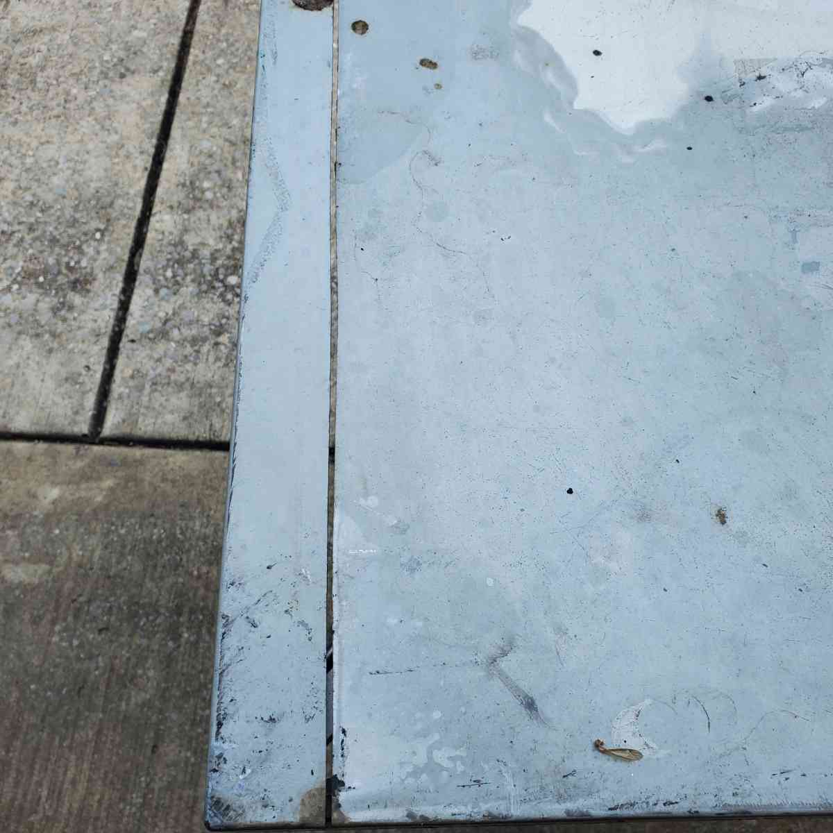 Metal Table With Straight Line Cut On One Side  315x315x29