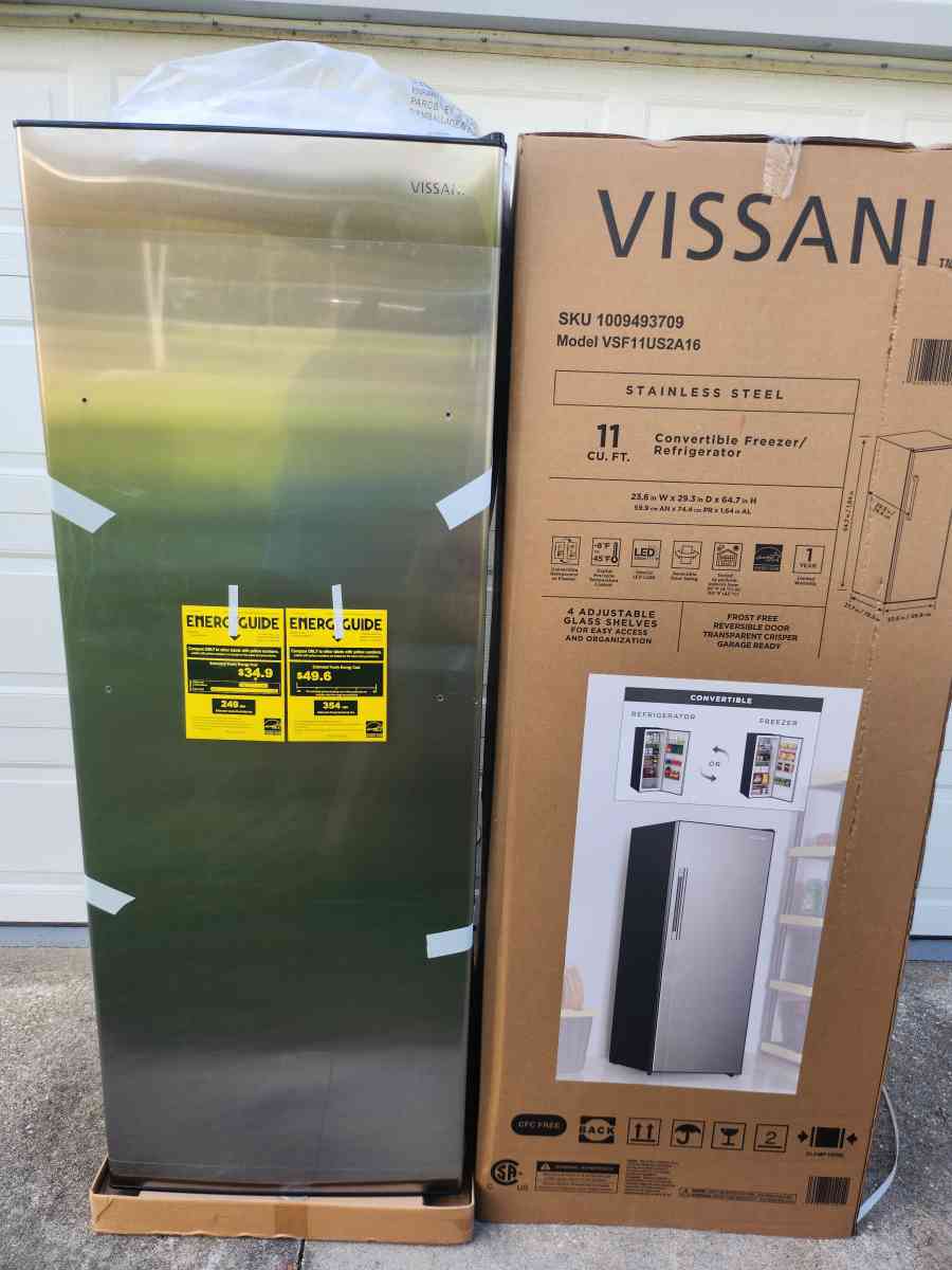 Vissani Convertible Upright Freezer Refrigerator