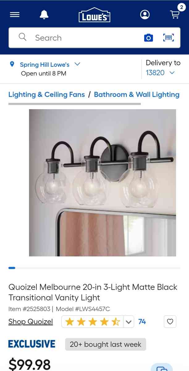 Quoizel Melbourne 3 Light Vanity Light