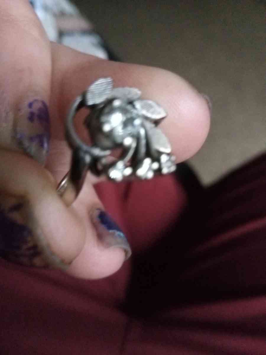antique white gold ring 14k