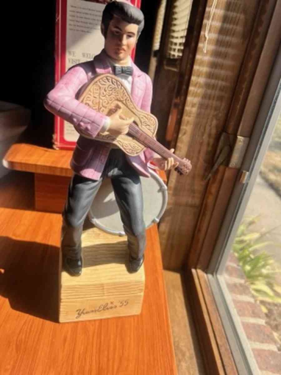 vintage mccormick decanter with music box oung elvis