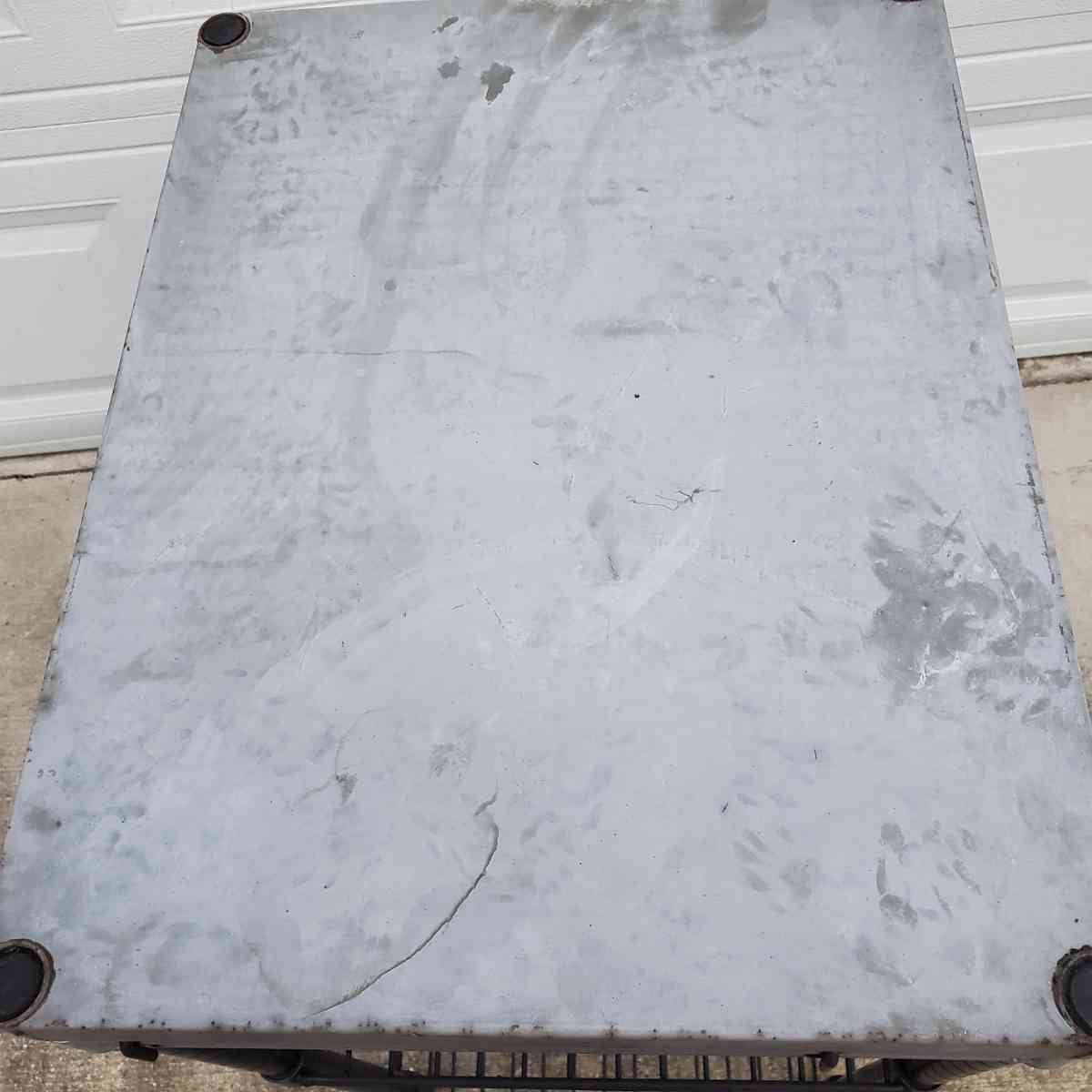 2 Shelf Rack With Stainless Steel Top And Pull Out Basket