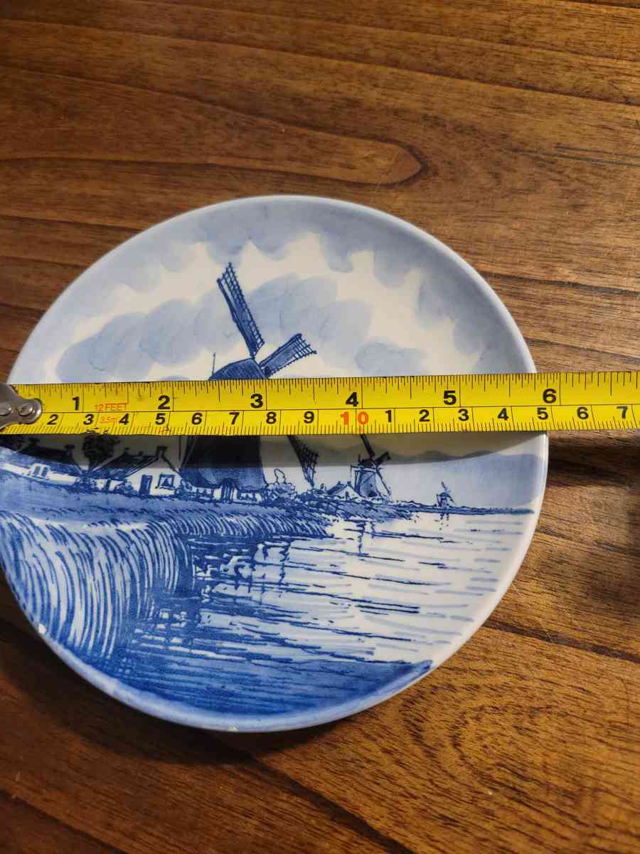 Vintage Blue Hollamd Windmill Mini Plate