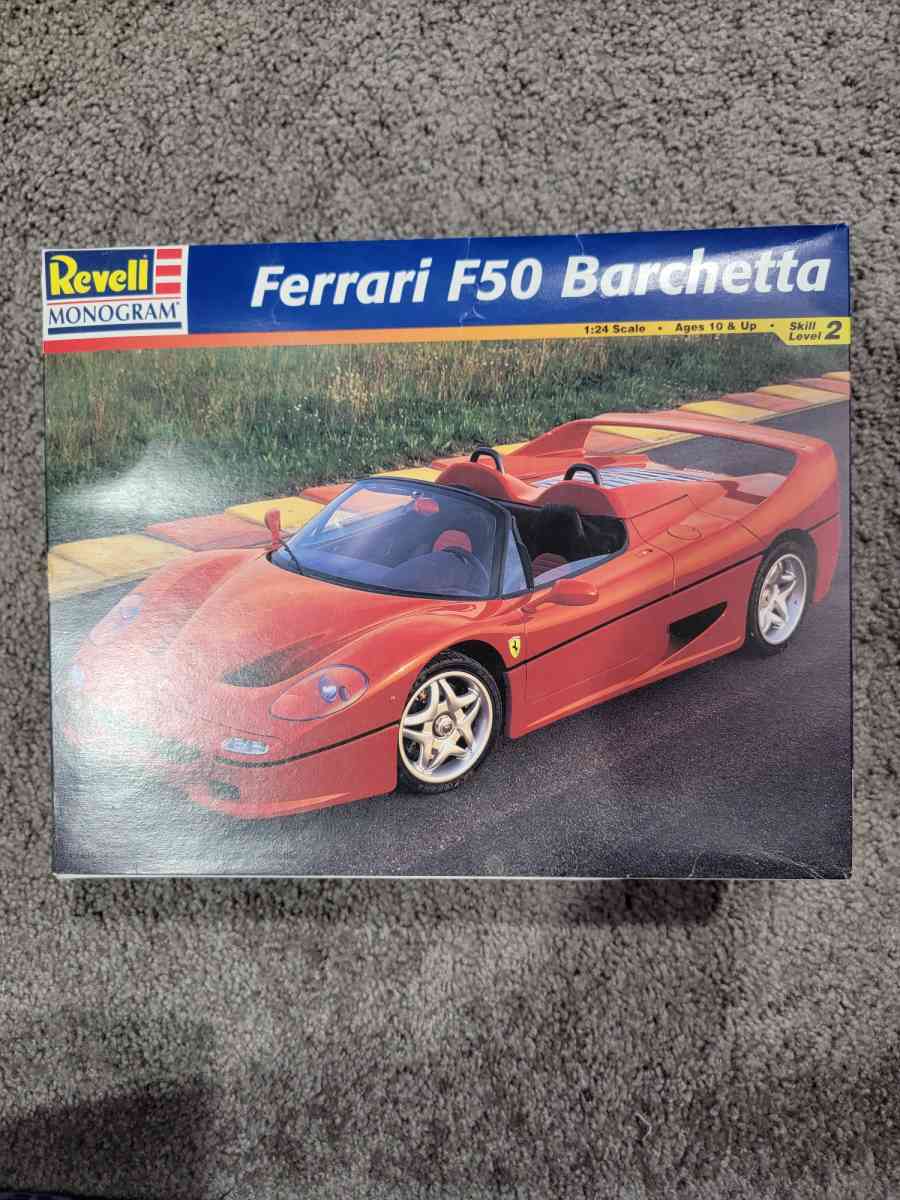 model Ferrari with glue
