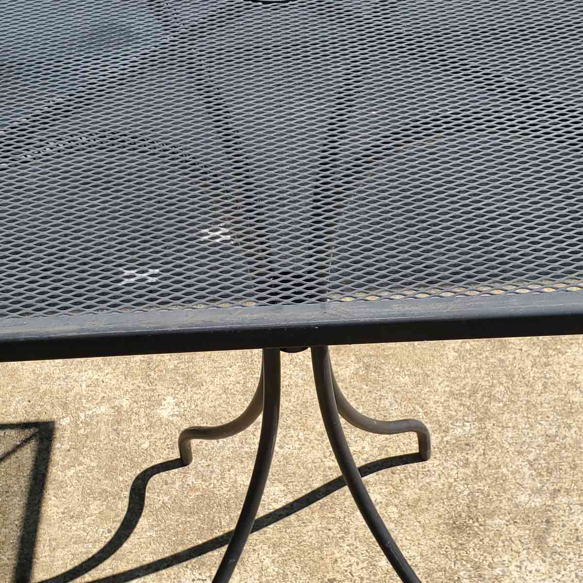 Bar Height Wrought Iron Table W Umbrella Hole 36x36x42