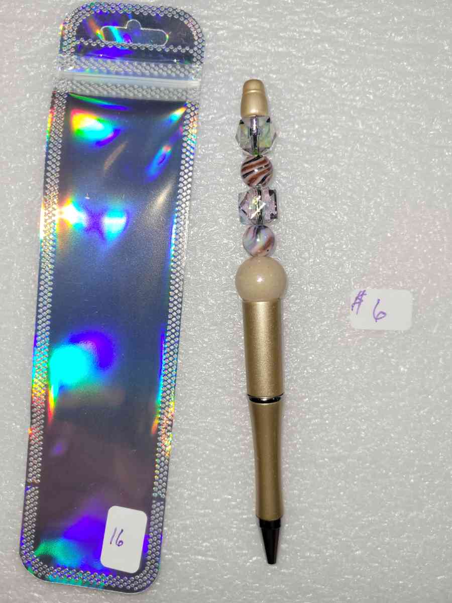 Hand beaded pens    Black ink