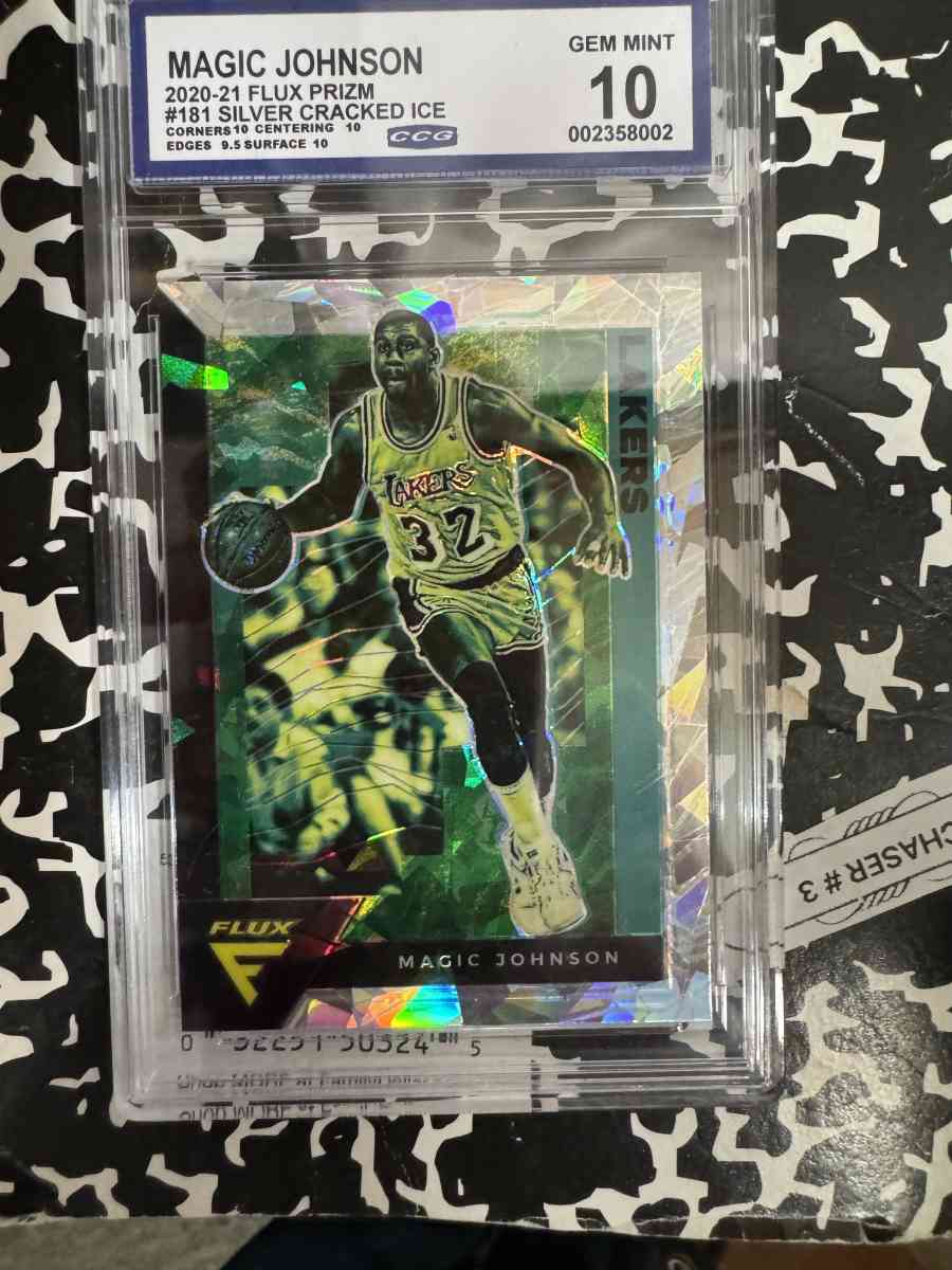 2020 21 panini flux PRIZM  silver cracked ice GEM MINT 10