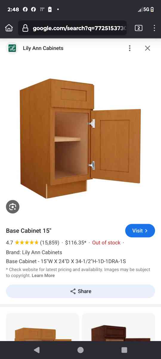 home improvement brand new cabinets from Lowes