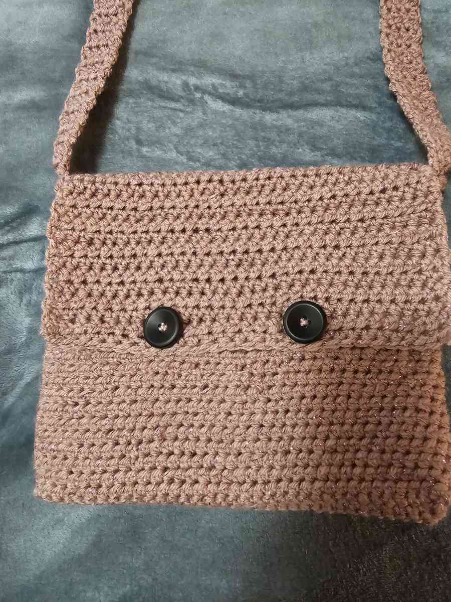 Pink Crocheted Crossbody bag