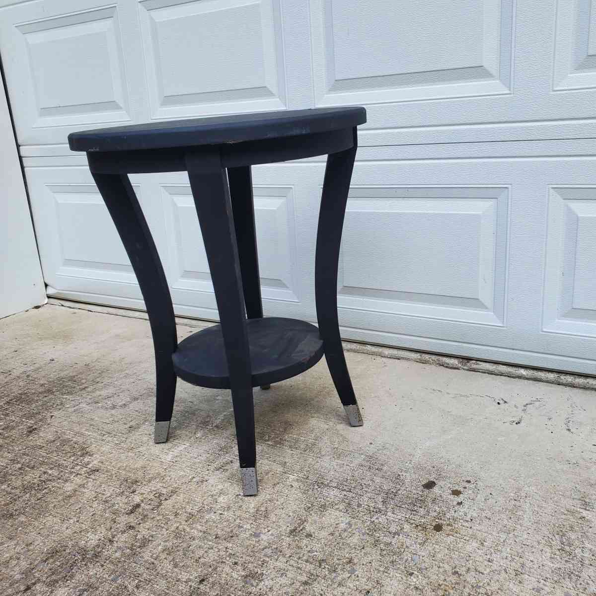 Black Wood Side Table  21 x 26 Tall  RRR Furniture