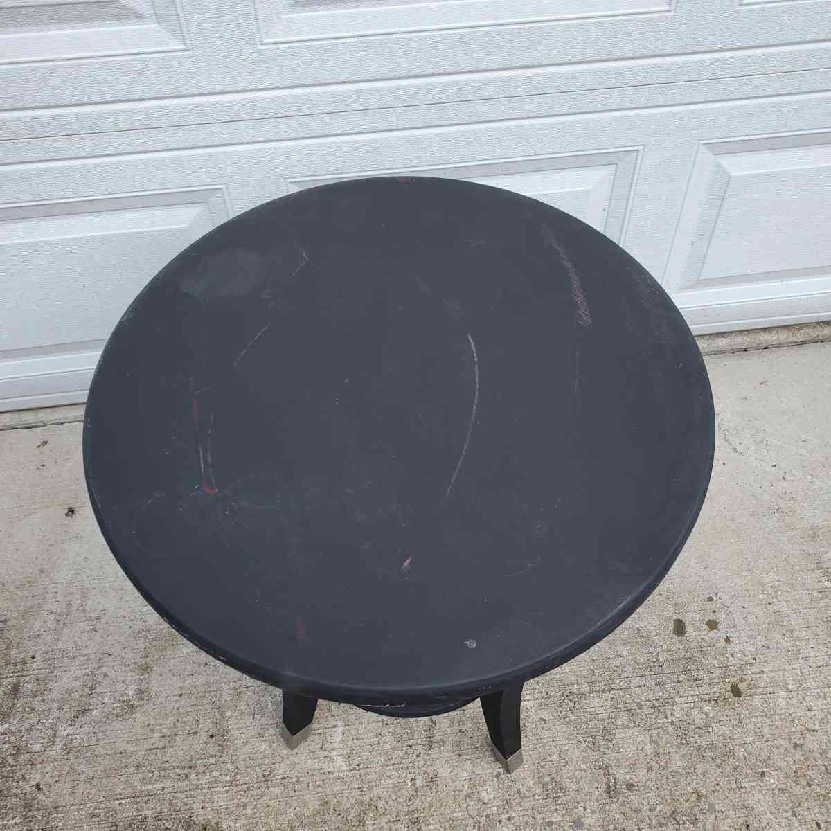 Black Wood Side Table  21 x 26 Tall  RRR Furniture