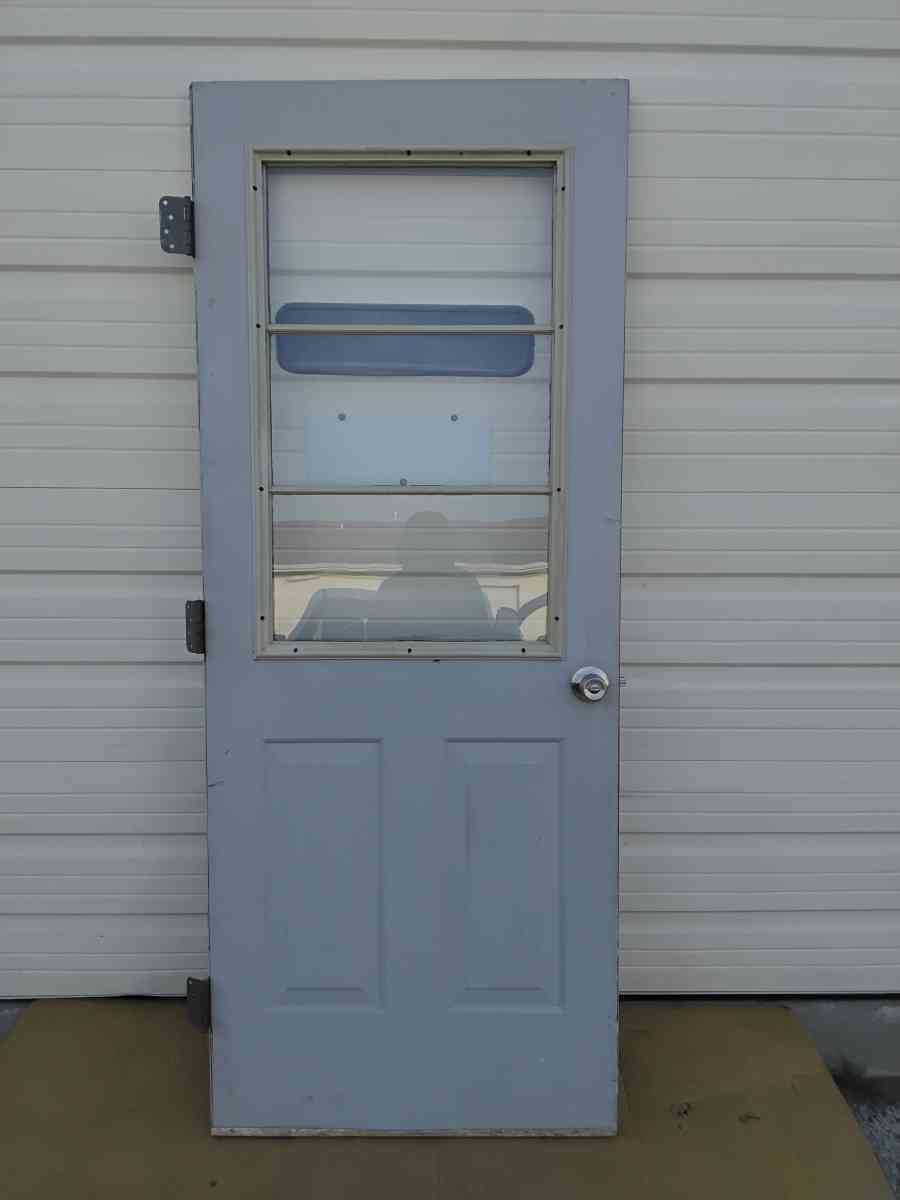 Nice Gray All Steel 3 Light JeldWen Door With HingesDoor Nob