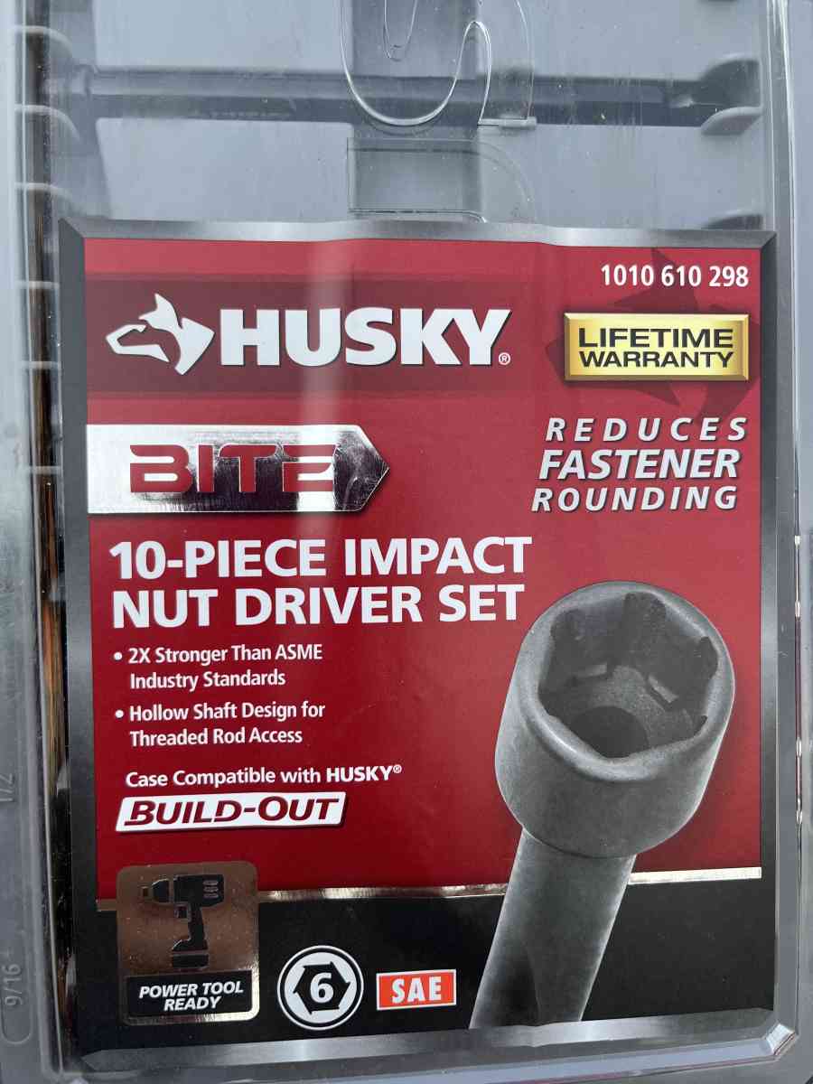 BITE Husky 10 Piece Impact Nut Driver set