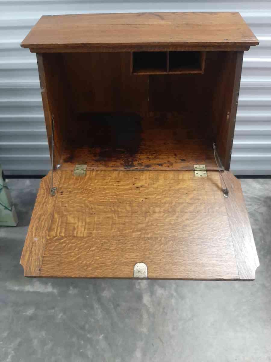 oak drop front small secretary