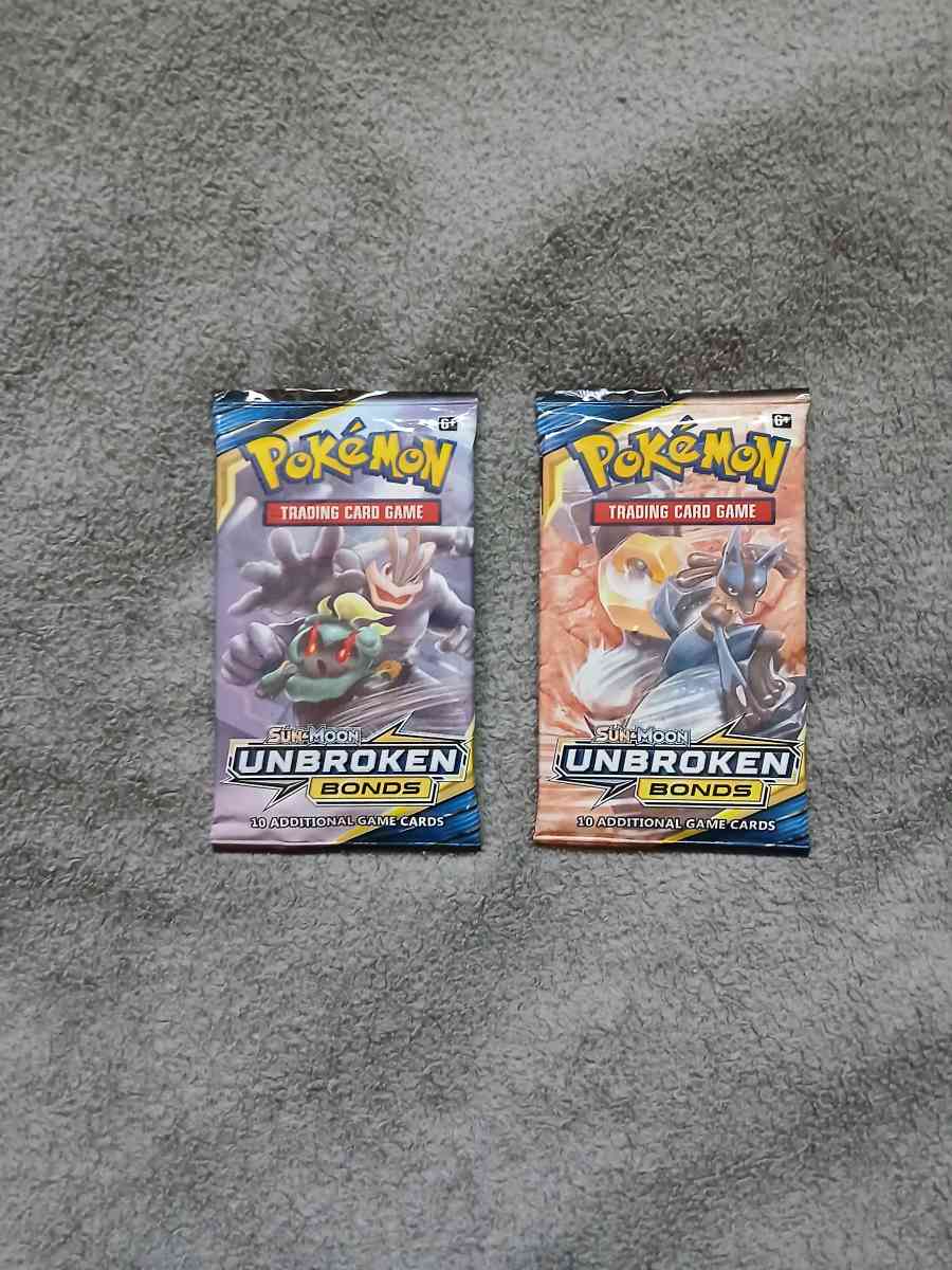 3 Pokemon Sun And Moon Unbroken Bonds 10 Cards Booster Packs