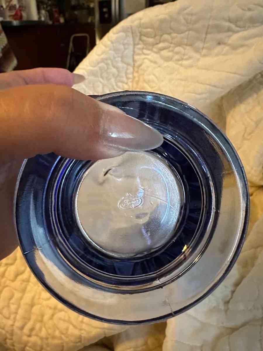 Rare blue Fenton glass trinket dish