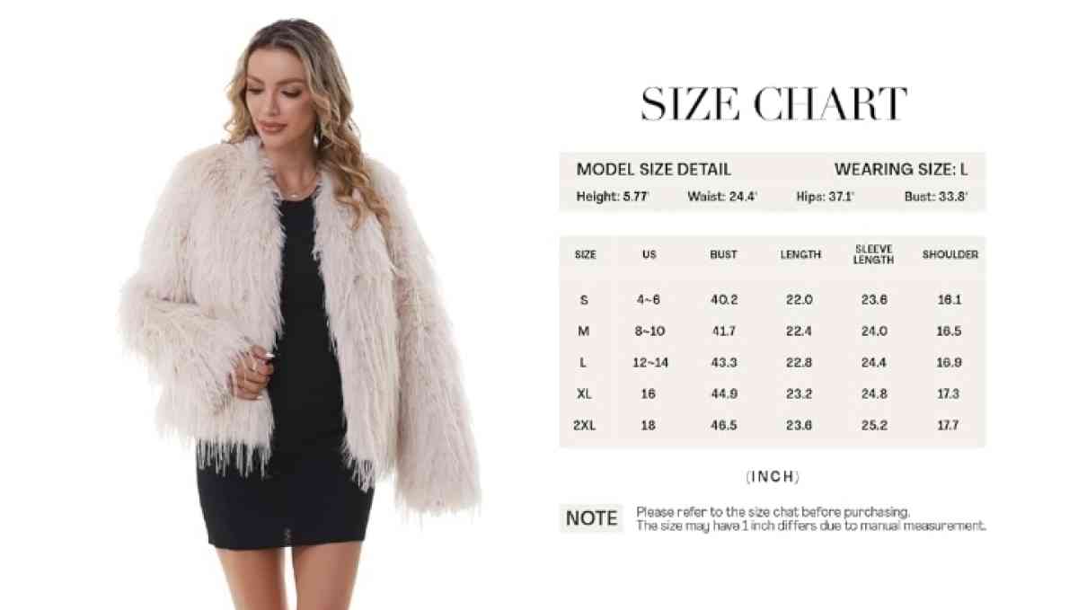 Faux Fur Pink Coat Womens Jacket Shaggy Outwear Long Sleeve