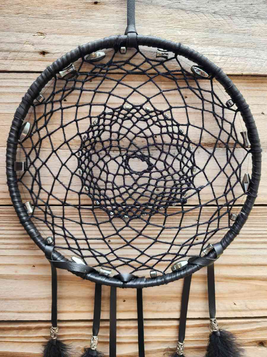 Black Leather Dream Catcher