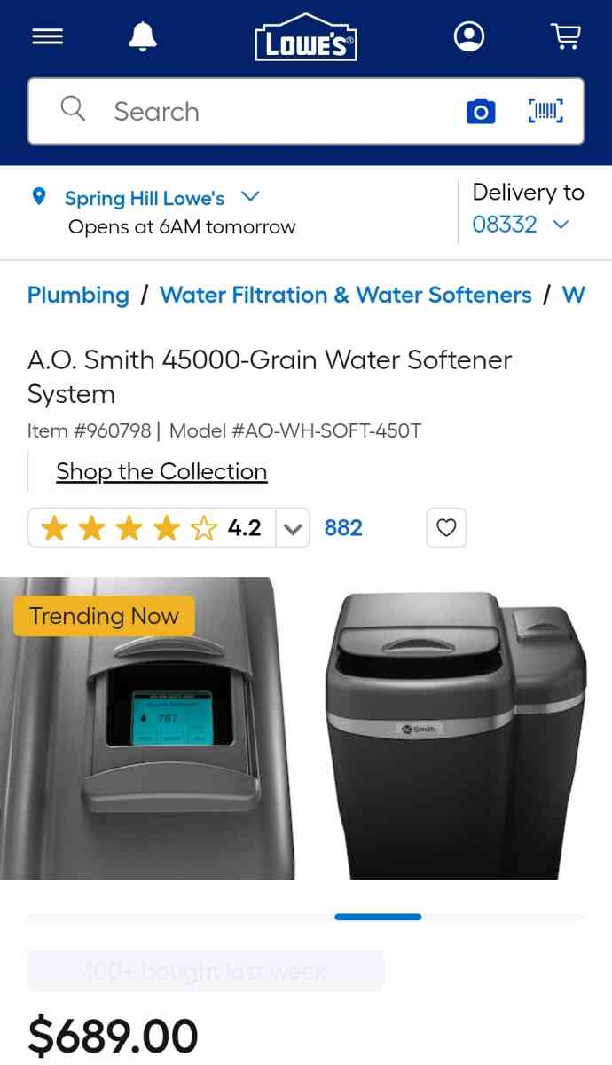 AO Smith 45000 Grain Water Softener System