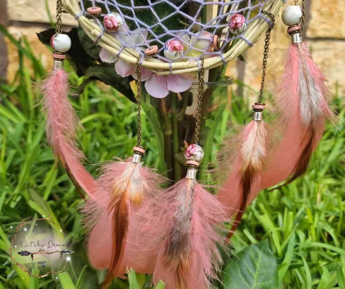 Rose Peach Dream Catcher