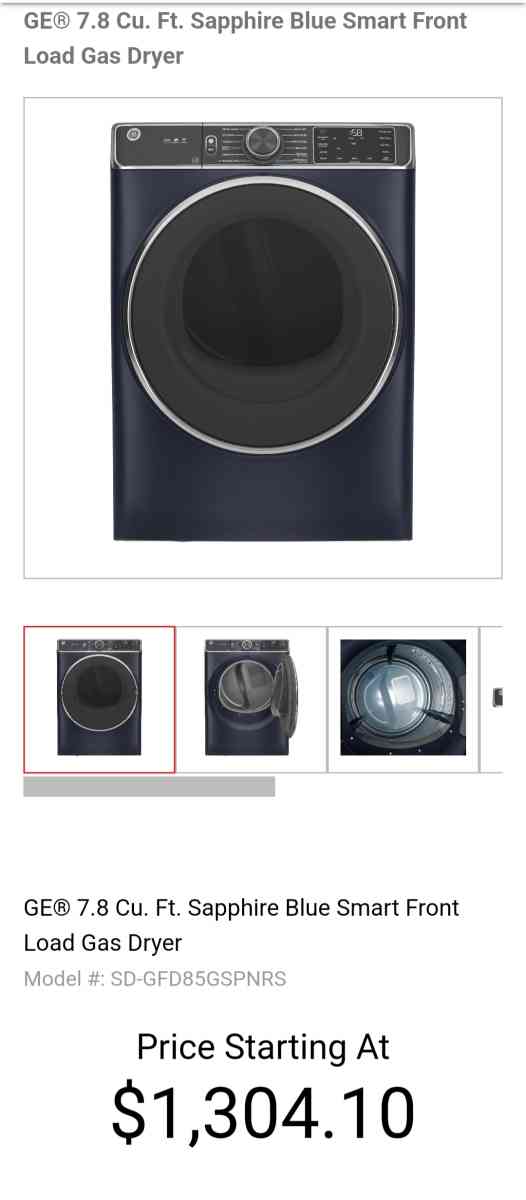 GE Smart WiFi Front Load Steam Dryer