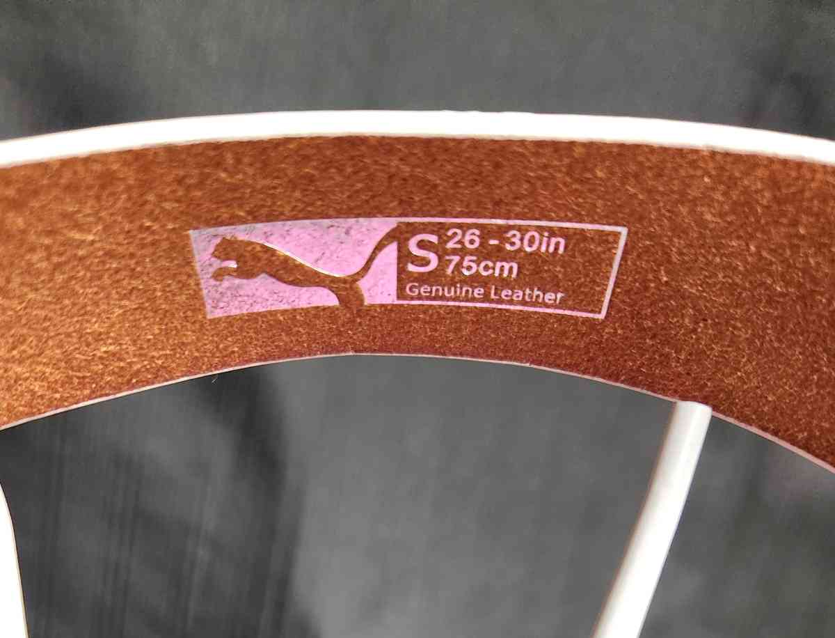 Puma Womens White Regent Fitted Leather Belt Size S