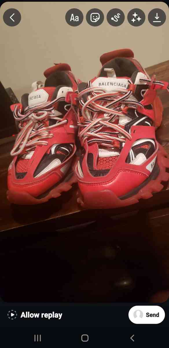 red clear sore Balenciagas