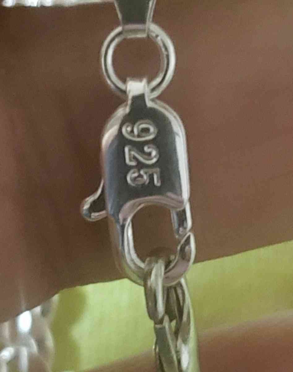 new 5mm stamped 925 Cuban link with cross pendant