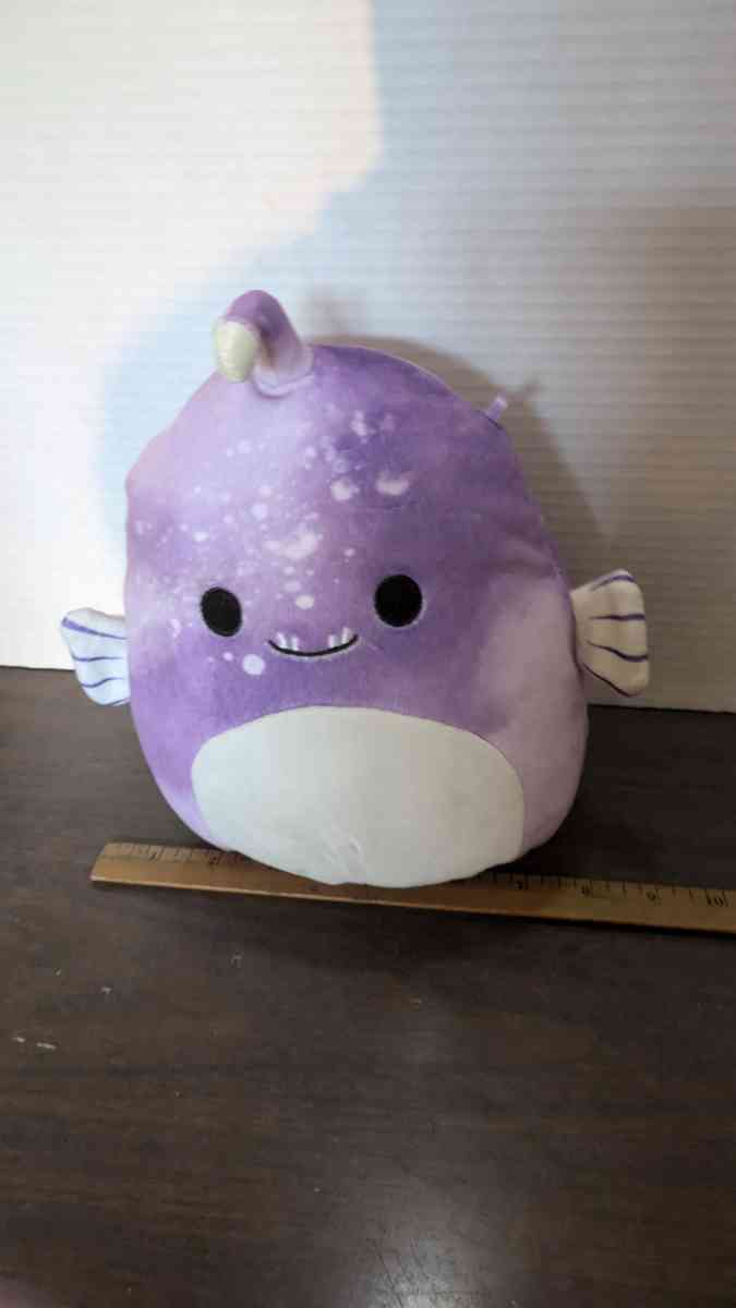 SQUISHMALLOW Easton Anglerfish Plush Purple Tie Dye Lantern