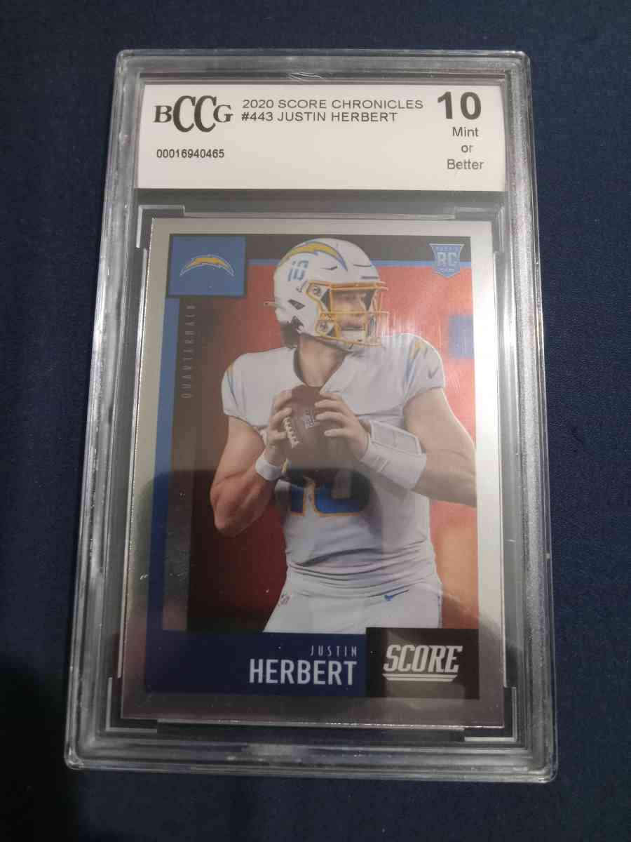 justin herbert graded 10 sports card