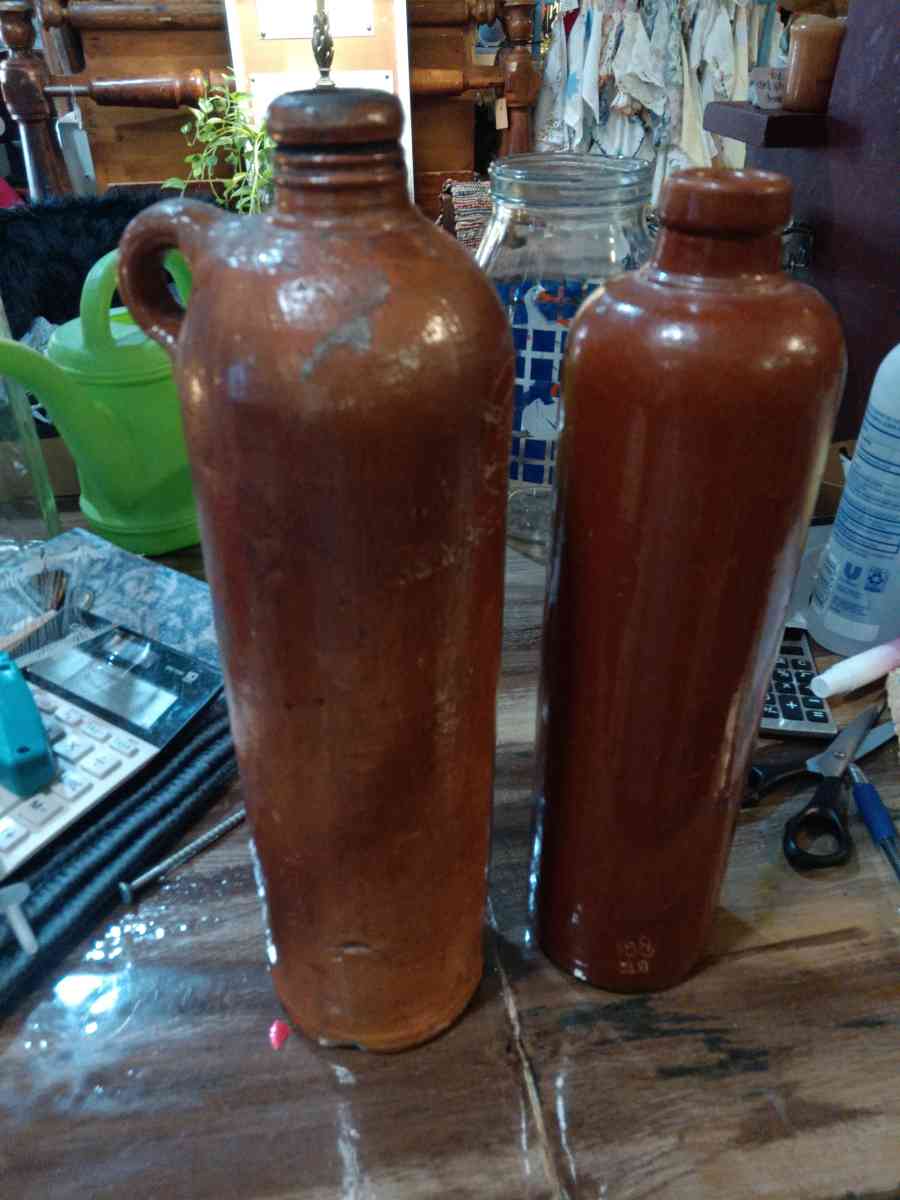 Two Antique German liquor decanters